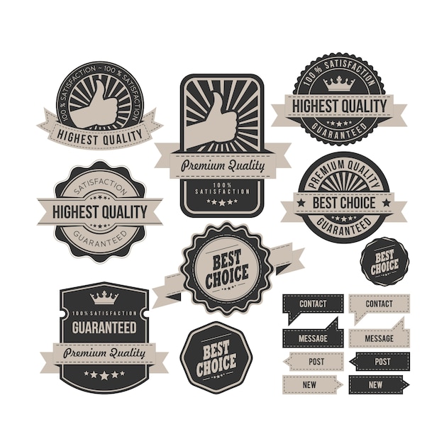 Vector retro badges-collectie