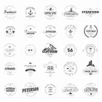 Vector retro badges typography