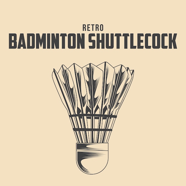 Vector retro badminton shuttlecock vector illustration