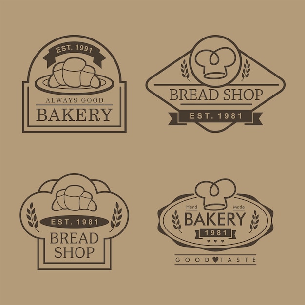 Vector retro bakery badge collection