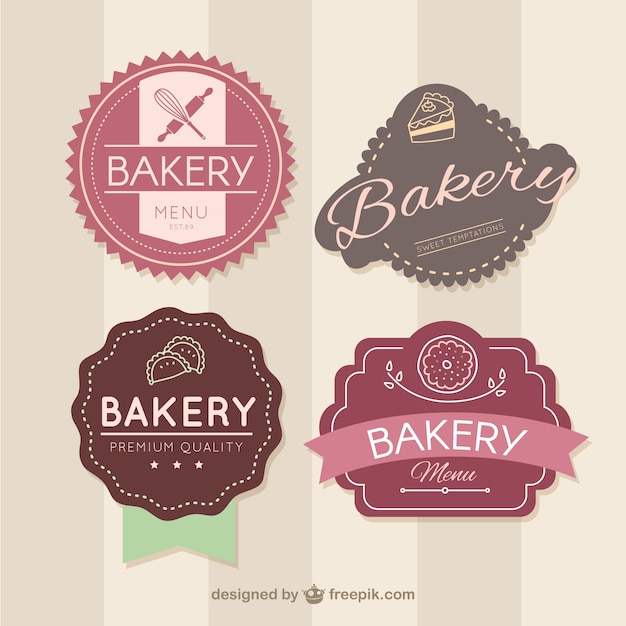 Retro bakery badges