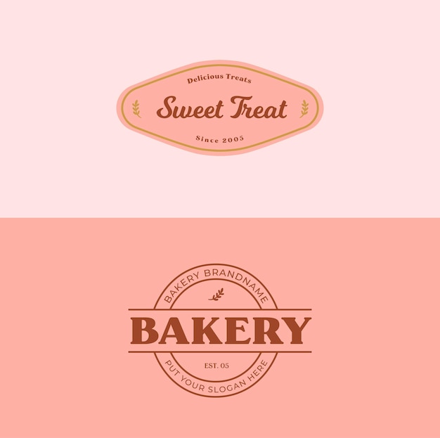 Vector retro bakery logo collection