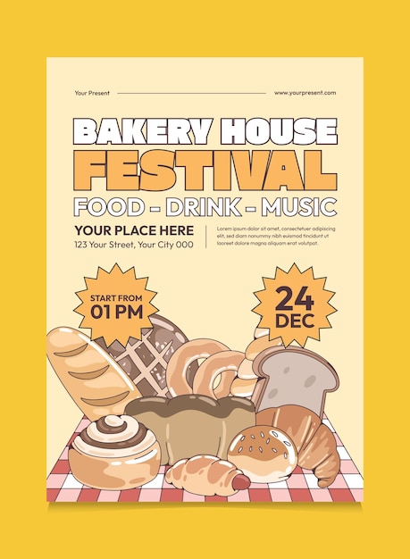 Retro Bakery Promotion Poster Design Suitable For Promotion Poster