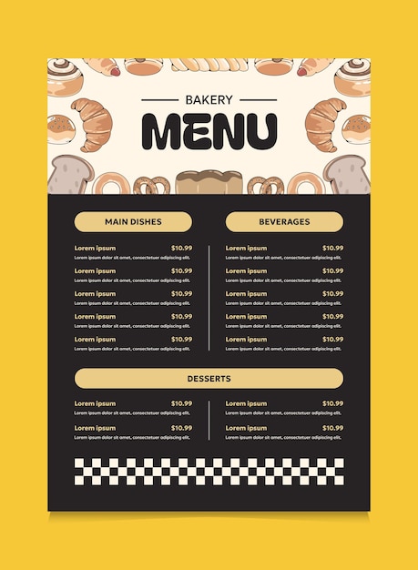 Vector retro bakkerij menu poster ontwerp geschikt voor promotie poster