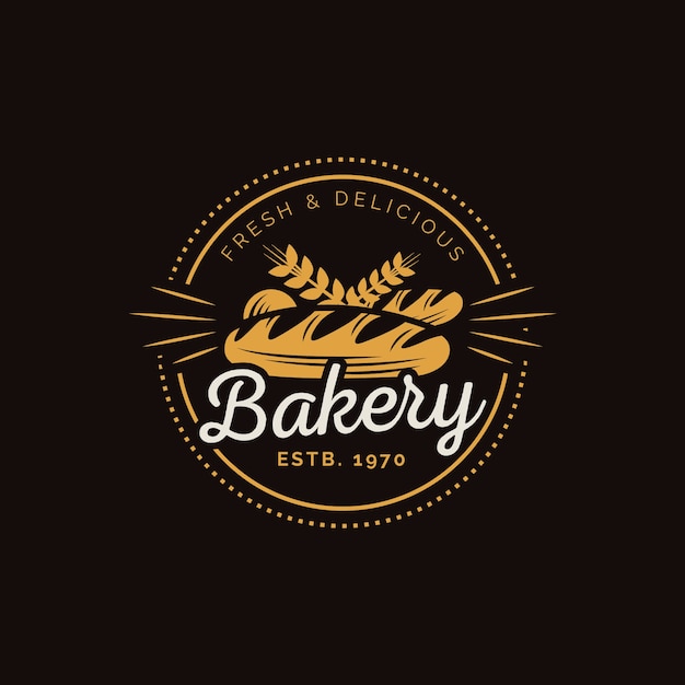 Retro bakkerij taart logo