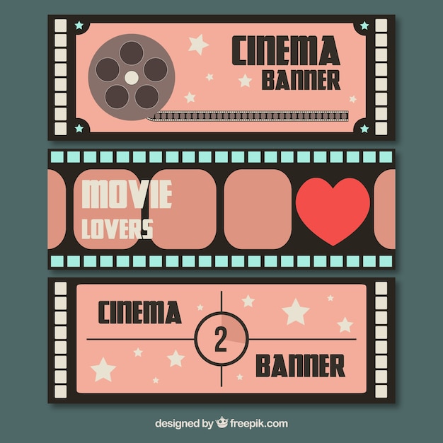 Vector retro banners met film elementen