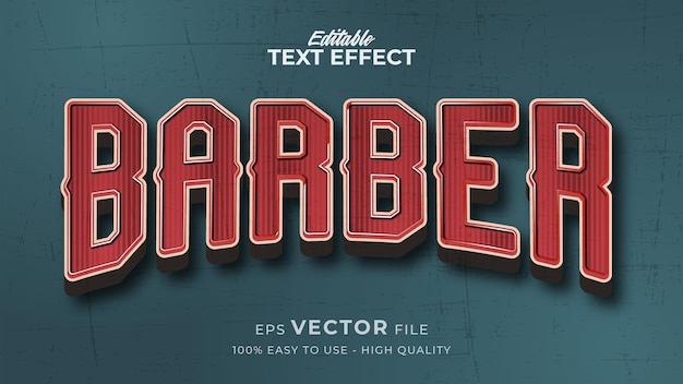 Premium Vector | Retro barber editable text effect