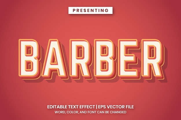 Retro barber text effect