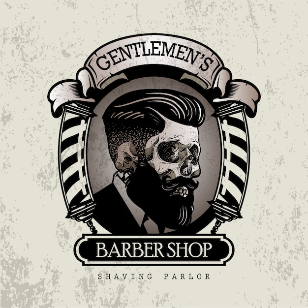 Vettore retro segno di barbershop