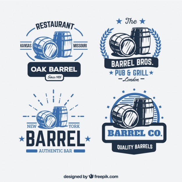 Retro barrel logos