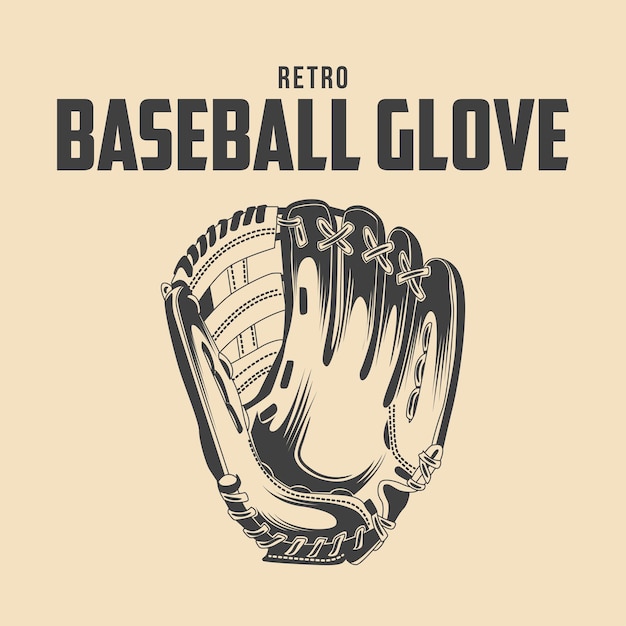 Vector retro baseball glove vector stock illustration