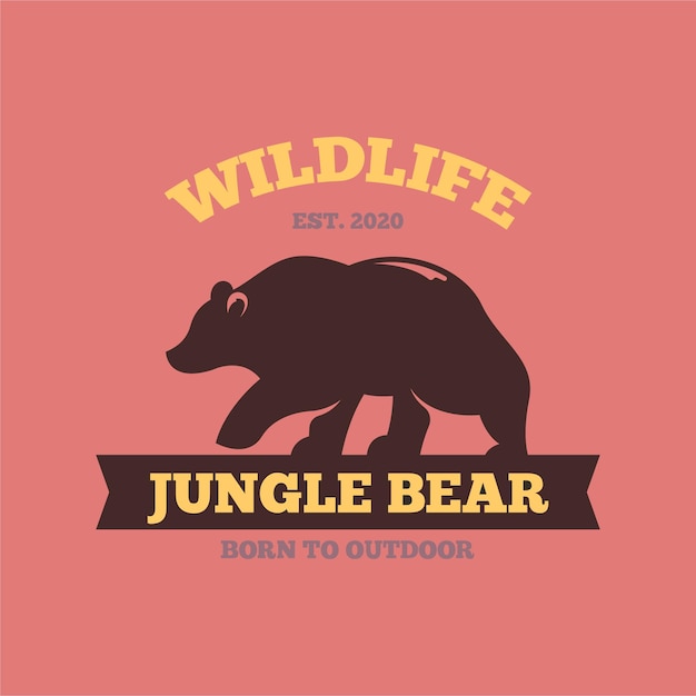 Vector retro bear logo design concept