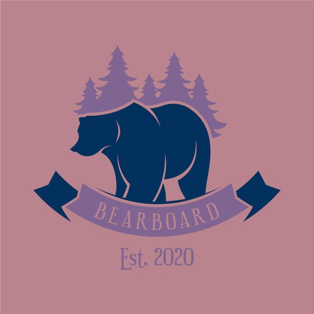 Retro bear logo design concept