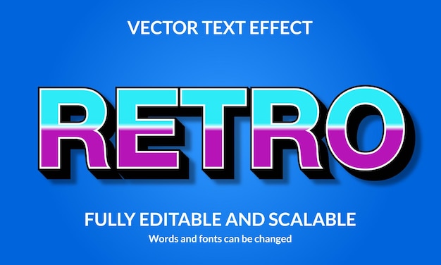 Retro bewerkbaar 3d-tekststijleffect