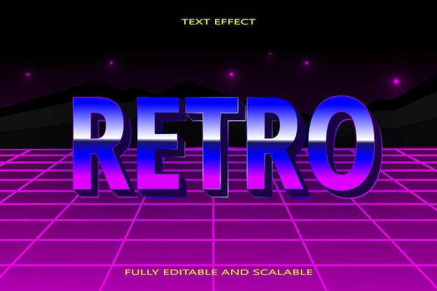 Retro bewerkbaar Teksteffect 3-dimensionaal reliëf retro-stijl