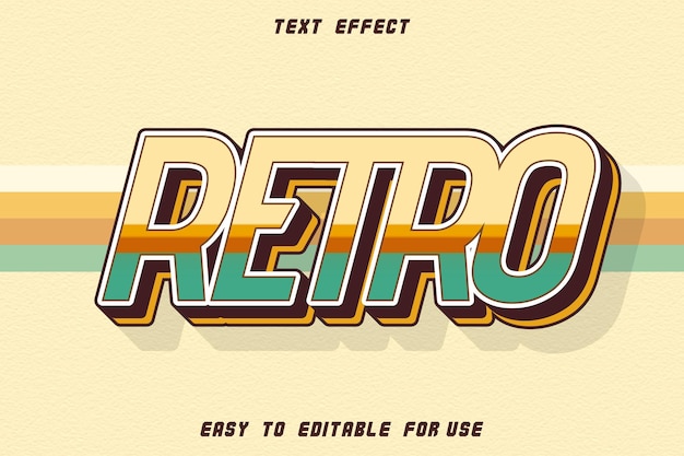Vector retro bewerkbaar teksteffect reliëf retro-stijl
