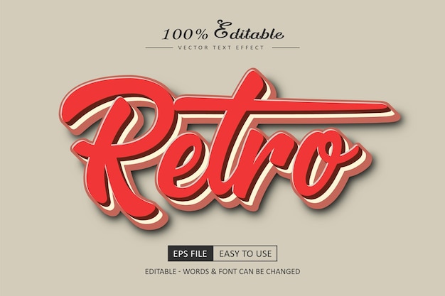 Retro-bewerkbare tekst-effect Vintage stijl