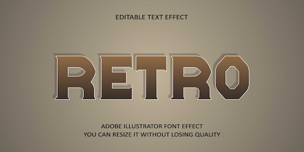 Retro bewerkbare tekst lettertype effect