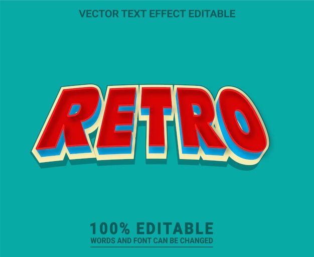 Retro bewerkbare teksteffect vector