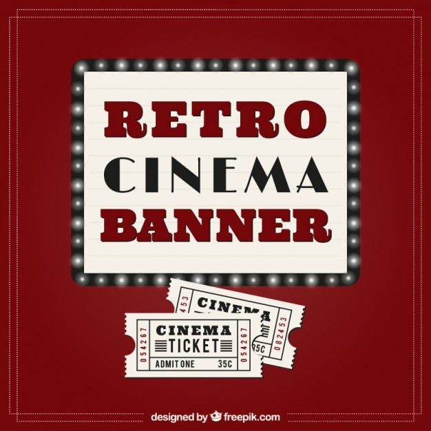 Vector retro bioscoop banner en tickets