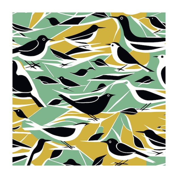 ベクトル レトロの鳥のパターン 自然愛好家のイラスト