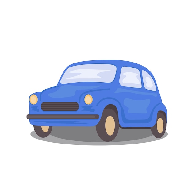 Retro blauwe auto op geïsoleerde achtergrond