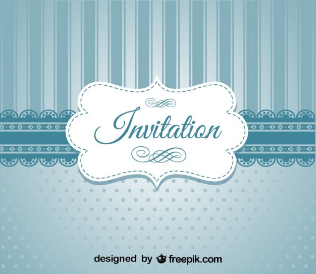 Retro blue elegant invitation design