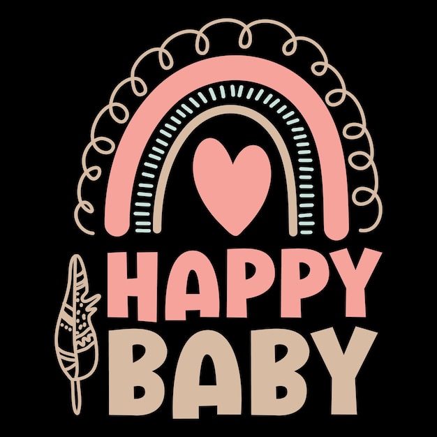 Vector retro boho baby design