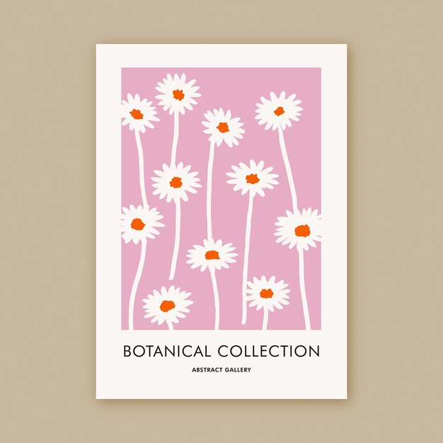 Retro Boho Painting of Flowers Printable Botanical Collection Print