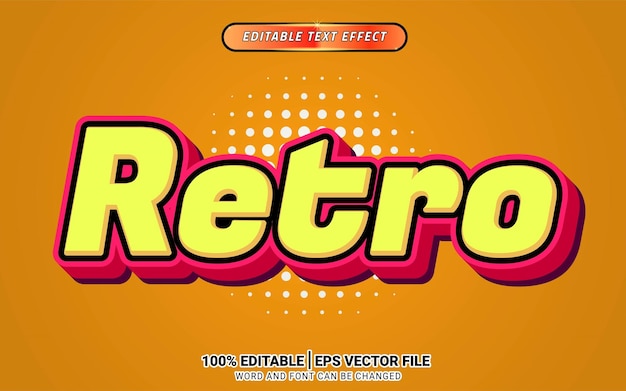 Ретро-оранжевый эффект 3D-текста