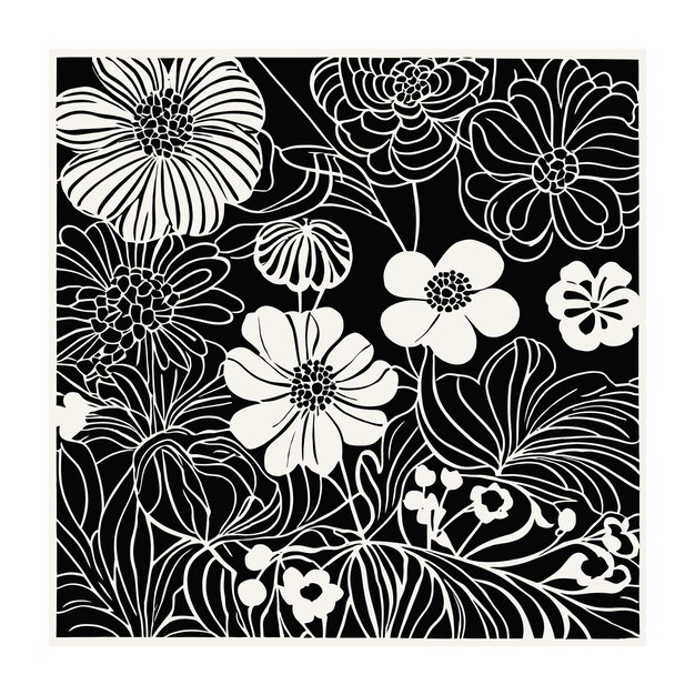 Retro Botanical Pattern Vintage Style Design