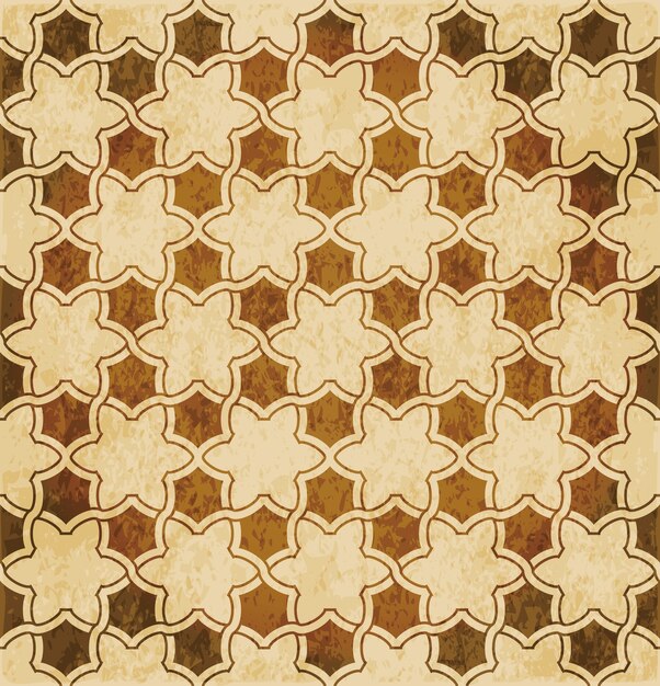 Retro brown Islam seamless geometry pattern background eastern style ornament