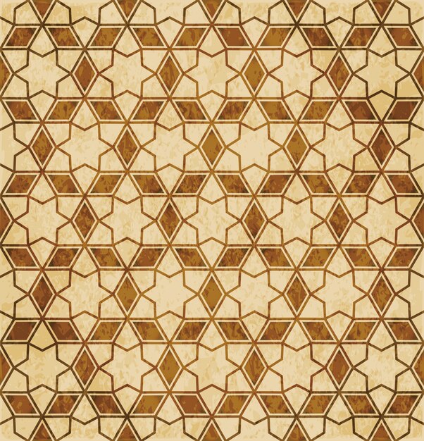 Retro brown Islam seamless geometry pattern background eastern style ornament