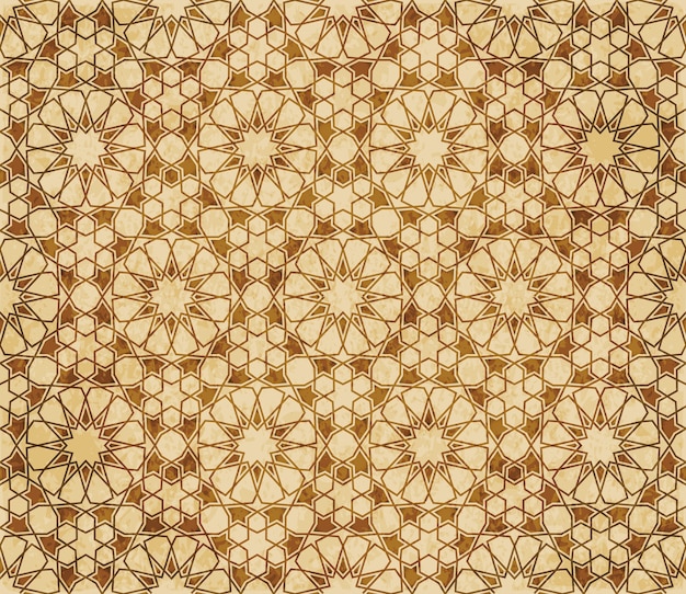 Ретро коричневый ислам бесшовные геометрии узор фона восточный стиль орнамент