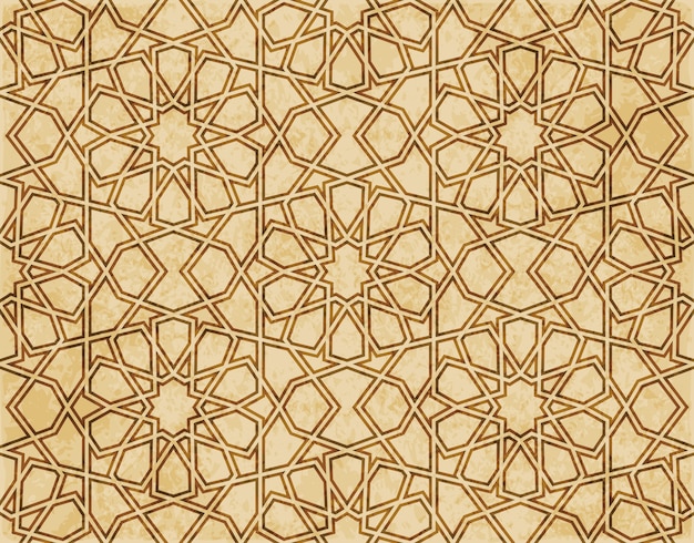 Retro brown Islam seamless geometry pattern background eastern style ornament