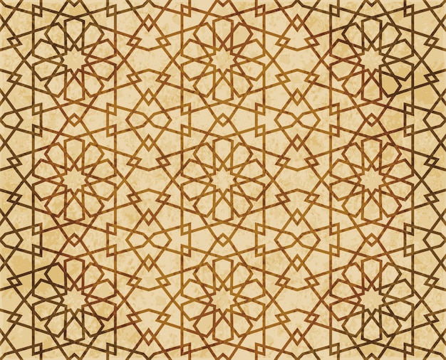 Retro brown Islam seamless geometry pattern background eastern style ornament