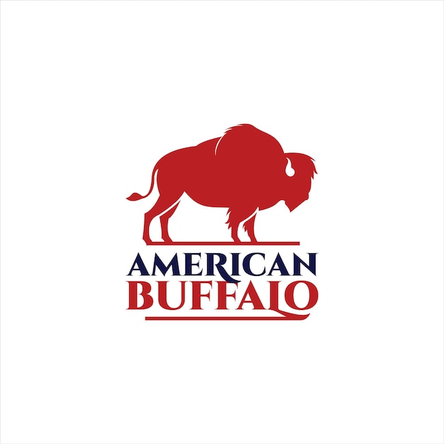 Retro buffalo badge american cattle