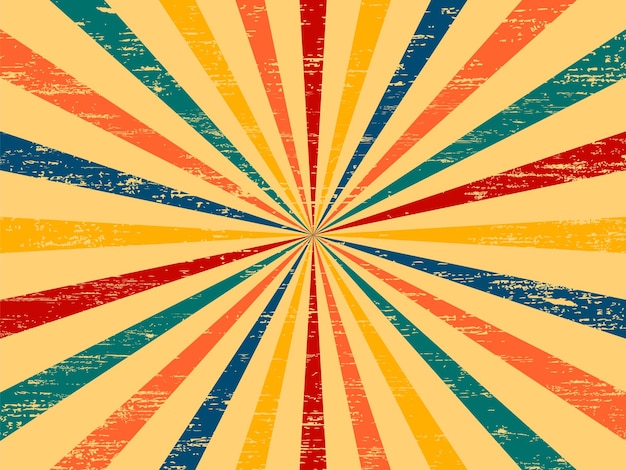 Retro burst vintage background retro background with rays or stripes in the center