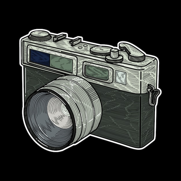 Retro Camera ,Detailed Illustration Vector