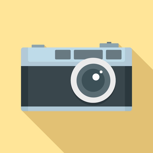 레트로 카메라 아이콘 웹 디자인을 위한 레트로 카메라 벡터 아이콘의 평면 그림