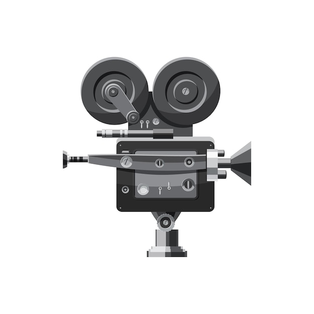 Retro camera-icoontje in cartoon stijl geïsoleerd op witte achtergrond Videosymbool