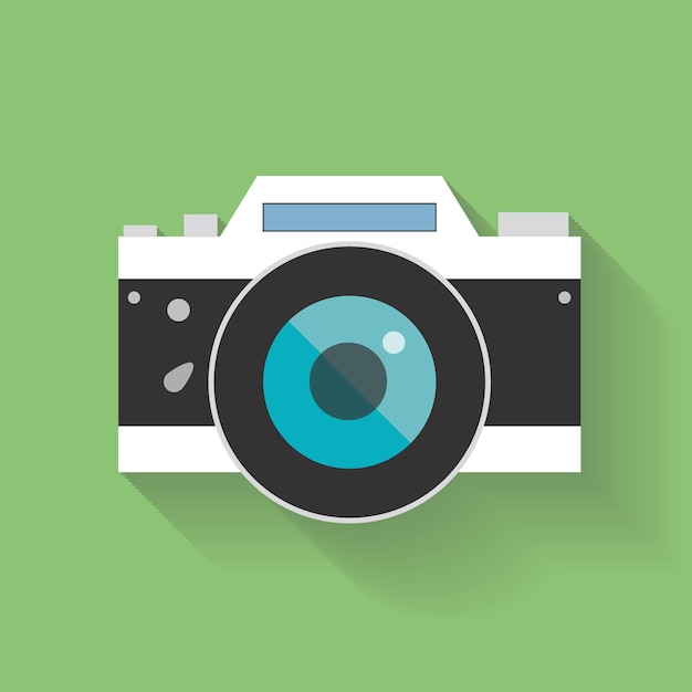 Retro camera platte pictogram vectorillustratie