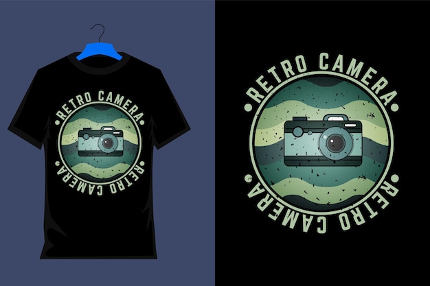 Ретро-камера Винтажный дизайн футболки
