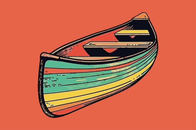 Vector retro canoe