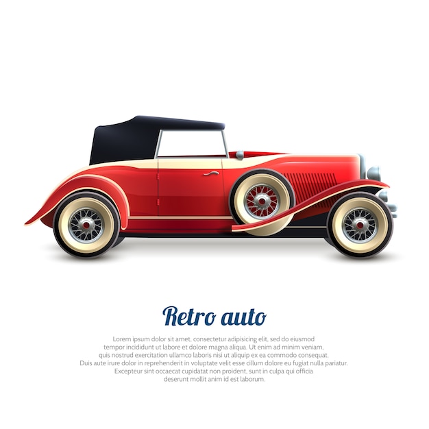 Vector retro car banner