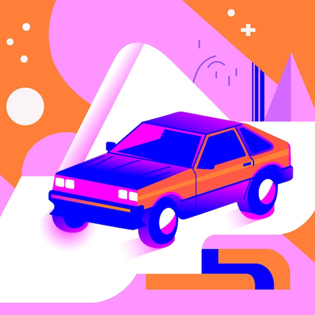 Retro car illustration