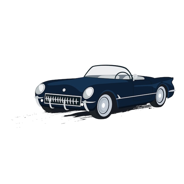 Retro car isolated vector illustration