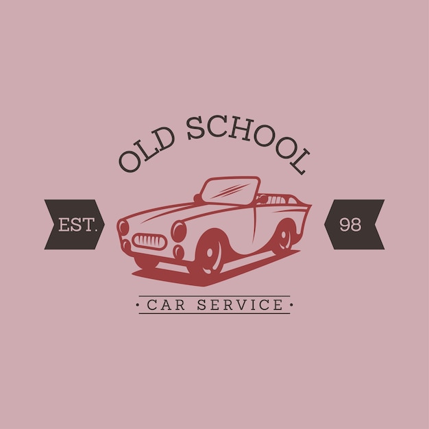 Modello di logo del veicolo vintage di vettore del concetto di design del logo dell'auto retrò