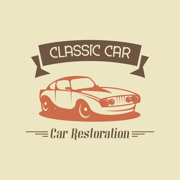 Retro Car Logo Design Concept Vector Vintage Vehicle Logo Template