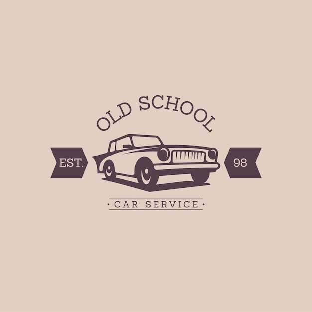 Vector retro car logo design concept vector vintage vehicle logo template